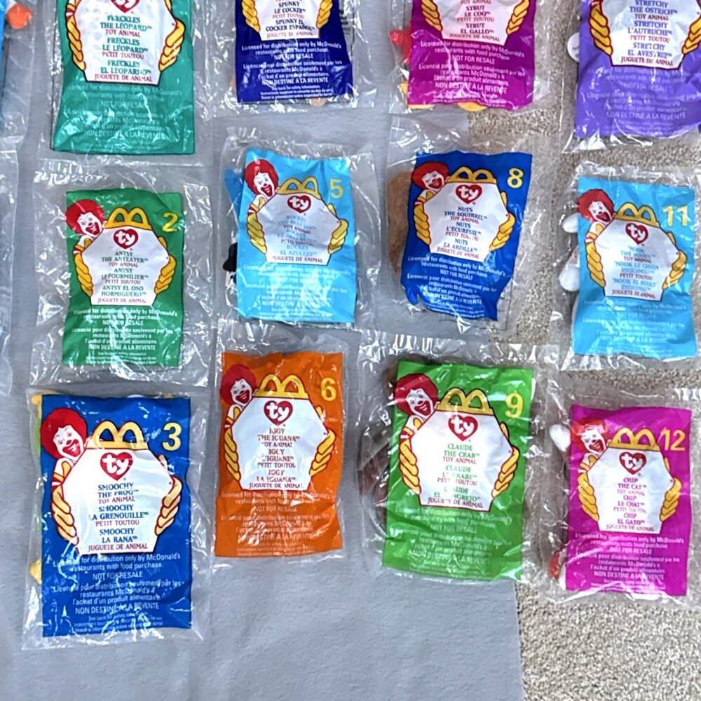 McDonalds Ty Teenie Beanie Babies 1998 1999 Lot Of 24 Complete Sets Plush Favors - Picture 7 of 16
